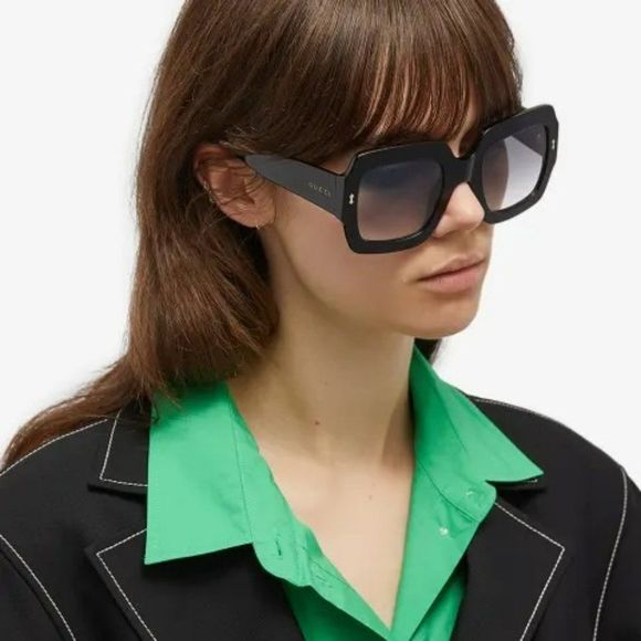 Gucci GG1111S 001 Sunglasses Black Grey Gradient Square Unisex main image 8